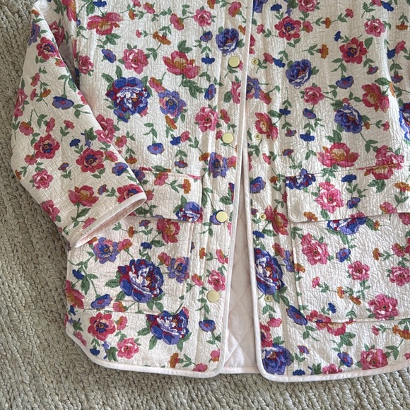 Sezane Floral Cream Jacket with Multicolor Roses - Picture 3 of 7